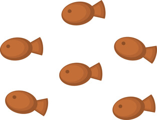 Taiyaki or Fish Shape Pancake with Red Beans Filling Illustration