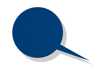 Blue paper speech bubbles isolated on transparent background