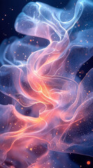 Fototapeta premium Abstract ethereal waves with sparkling particles