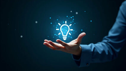 Hand Holding Holographic Usability Icon: Illustrating the Ease of Use in Low Code Development Against a Clean Background for Stock Photo Concepts