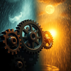 Effectiveness, efficiency and productivity concept illustration 