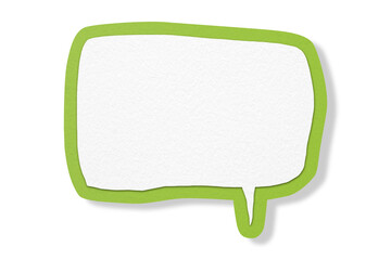 Green paper speech bubbles separate on transparent background