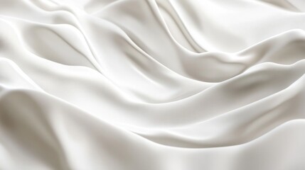 Fototapeta premium Elegant White Satin Fabric Draped Smoothly On Surface