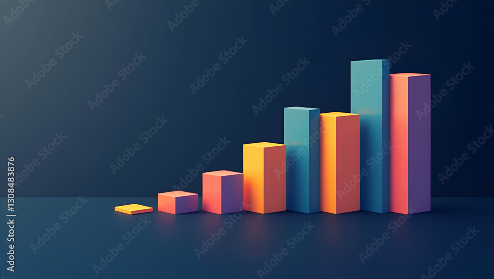Poster engaging flat floating bar graphs: interactive role play for measuring marketing performance in futu