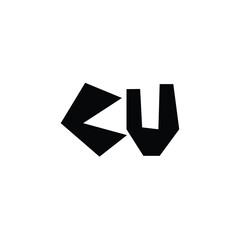 CU monogram logo design letter text name symbol monochrome logotype alphabet character simple logo