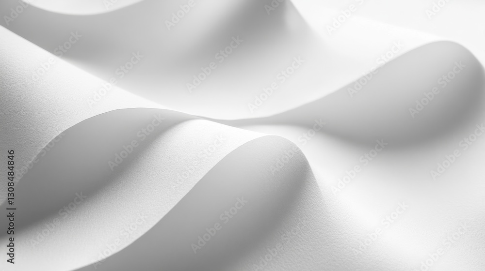 Poster smooth white fabric texture with soft waves and gentle curves