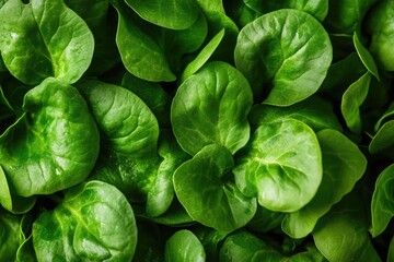 Fototapeta premium Fresh Mache: Closeup of Luxurious Lamb's Lettuce for Farm-to-Table Cooking Adventures