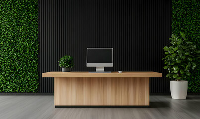 Contemporary Office Workspace with Greenery and Minimalist Design