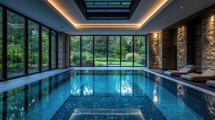 Obraz premium Modern Pool House Interior