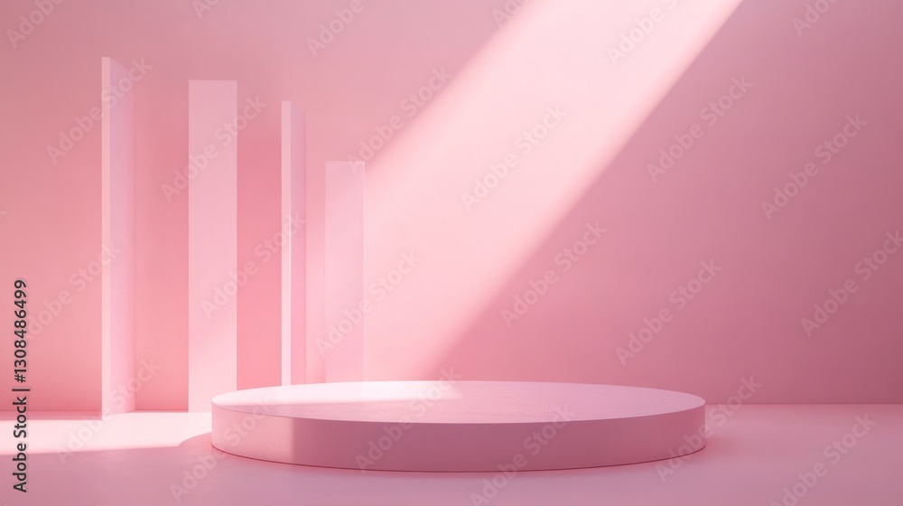 Poster pink abstract studio space for minimalist design and display