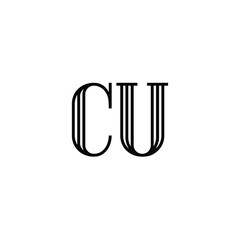 CU monogram logo design letter text name symbol monochrome logotype alphabet character simple logo