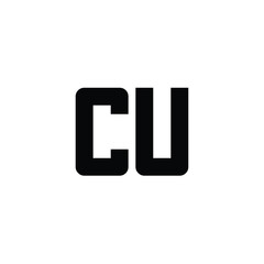 CU monogram logo design letter text name symbol monochrome logotype alphabet character simple logo