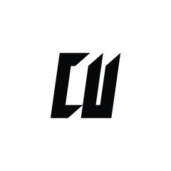 CU monogram logo design letter text name symbol monochrome logotype alphabet character simple logo