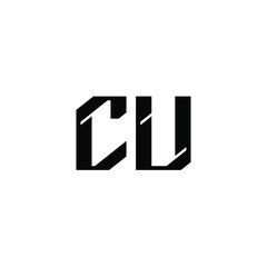 CU monogram logo design letter text name symbol monochrome logotype alphabet character simple logo