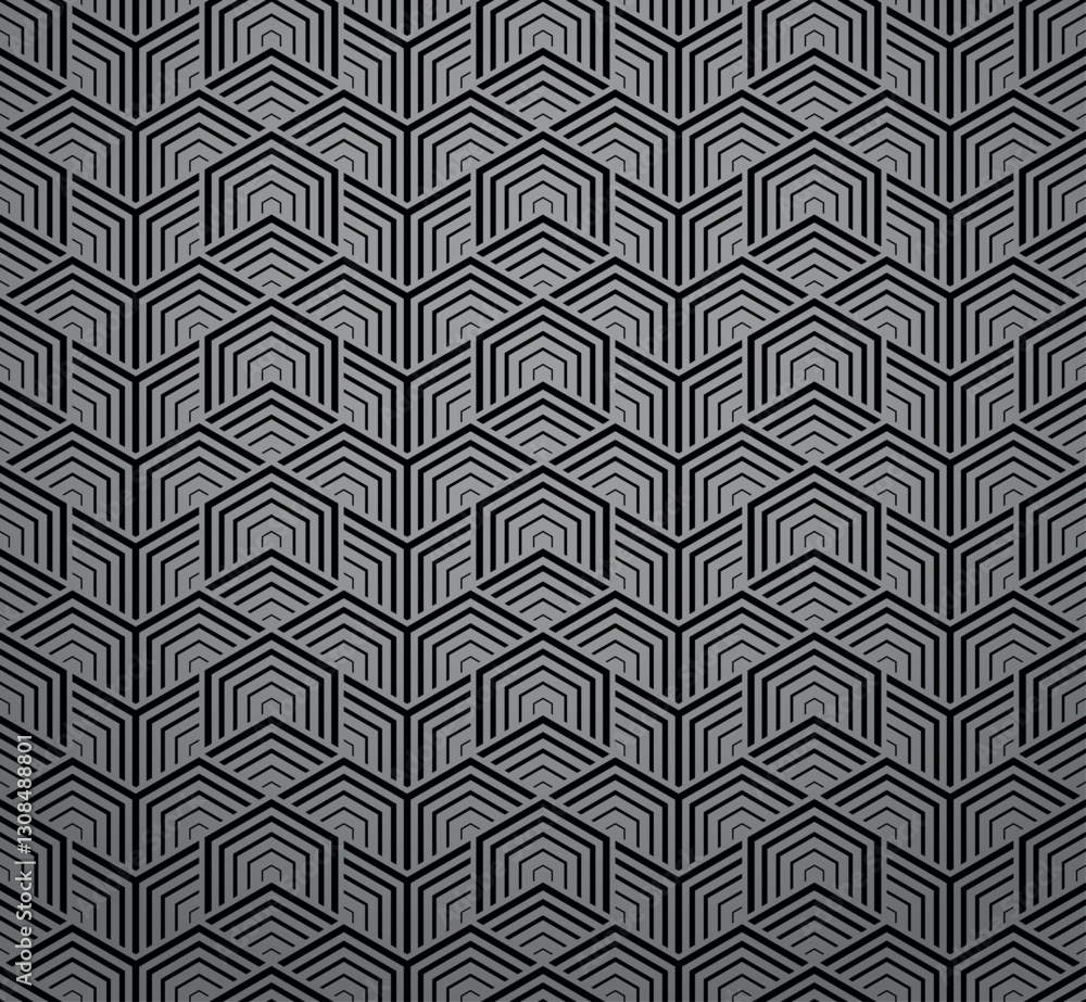 Poster abstract geometric pattern with stripes, lines. seamless vector background. gray and black ornament.