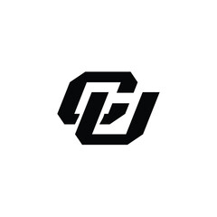 CU monogram logo design letter text name symbol monochrome logotype alphabet character simple logo