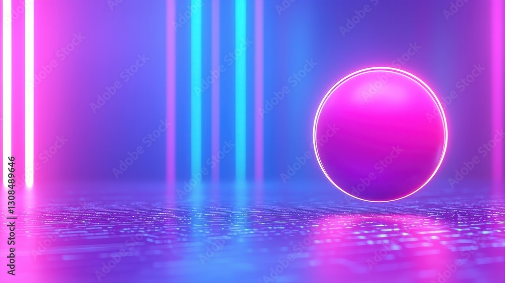 Poster innovative computer displaying a glowing egg symbolizing cutting-edge technology and future business