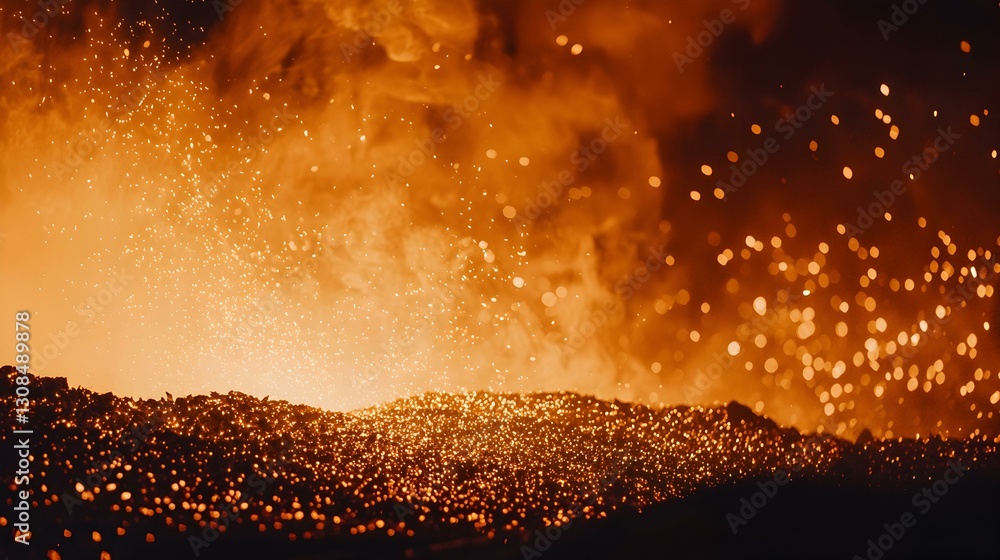 Poster glowing embers and sparks. fiery texture. abstract background. perfect for design projects.