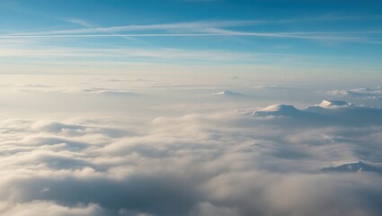 sky, clouds, cloud, nature, fly, cloudscape, above, heaven, air, flying, view, aerial, blue, high, flight, horizon, white, plane, weather, atmosphere, day, cloudy, space, sun, light