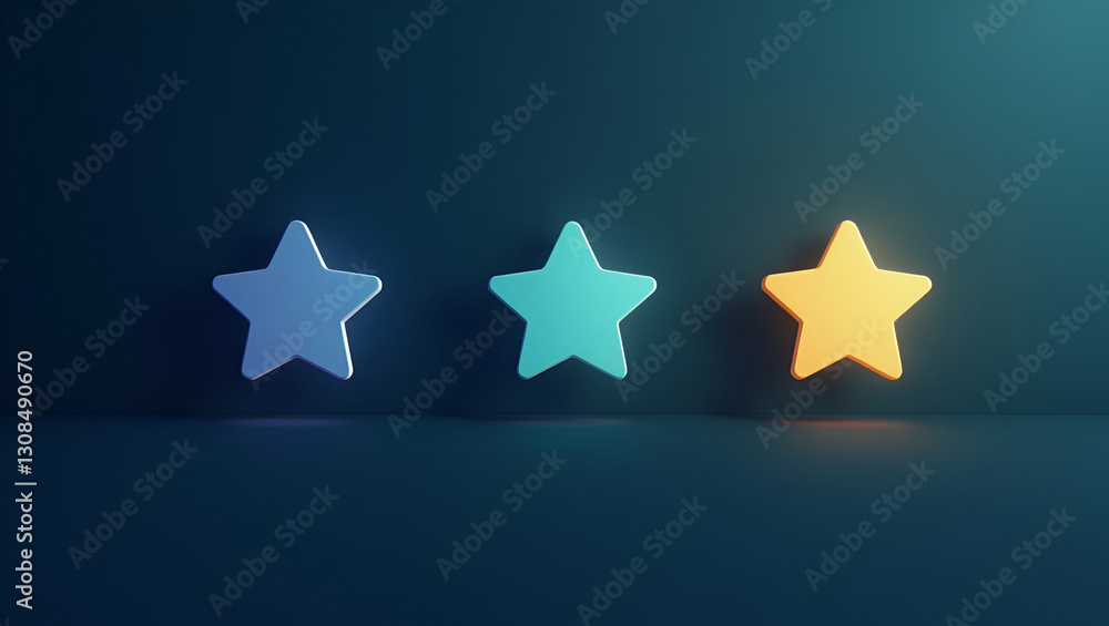 Poster enhance user engagement with floating 5-star icons: a futuristic ui concept for interactive feedback
