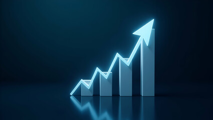 Holographic Arrows Upward: Symbolizing Financial Growth in Stock Photos