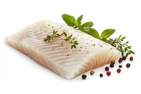 Tilefish fillet slice isolated on white background 