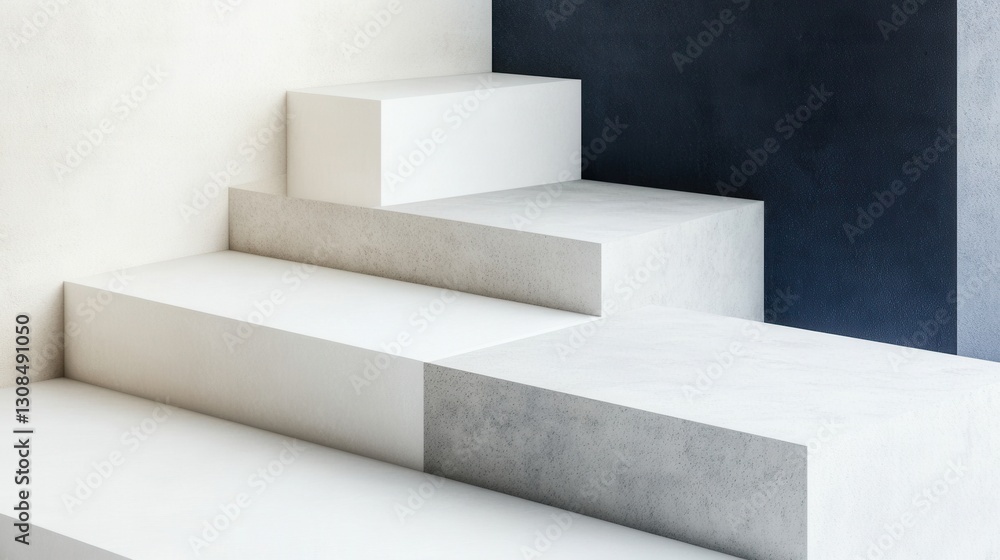 Poster Modern minimalist background featuring soft gray and navy geometric lines, perfect for business presentations and branding materials Generative AI