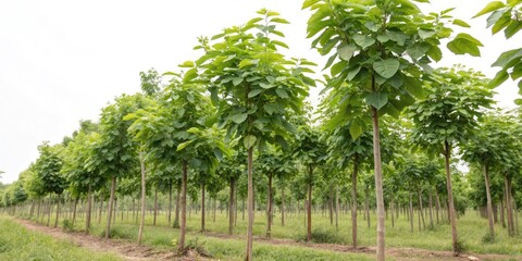 Young Teak Plantation, Rule of Thirds Photography, Lush Green Teak Trees, Forestry, Sustainable Timber