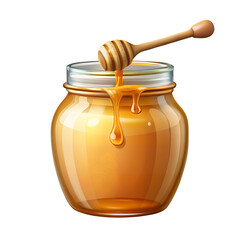 3D Honey Jar Icon with Dripping Honey Effect &ndash; High-Quality Realistic Honey Pot PNG & Vector for Branding & UI Design.AI Generated.