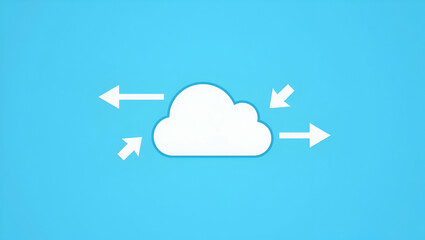 Dynamic Cloud Upload/Download Icon: Cute Vector Illustration for Digital Storage Solutions