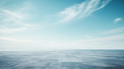 Obraz premium Open space with blue sky and distant mountains