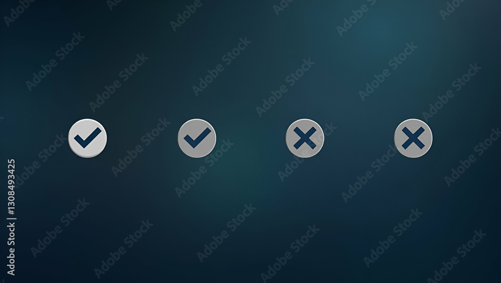 Poster Interactive Floating Checkmark & Cross Options for Task Decisions