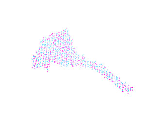 Illuminated Eritrea Digital Data Map Pink And Blue Neon Glowing Particles 3D Illustration