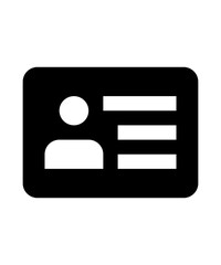 Id card icon filled with black