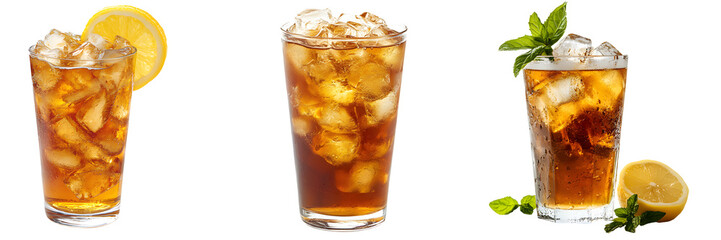 ice tea, transparent background, side view