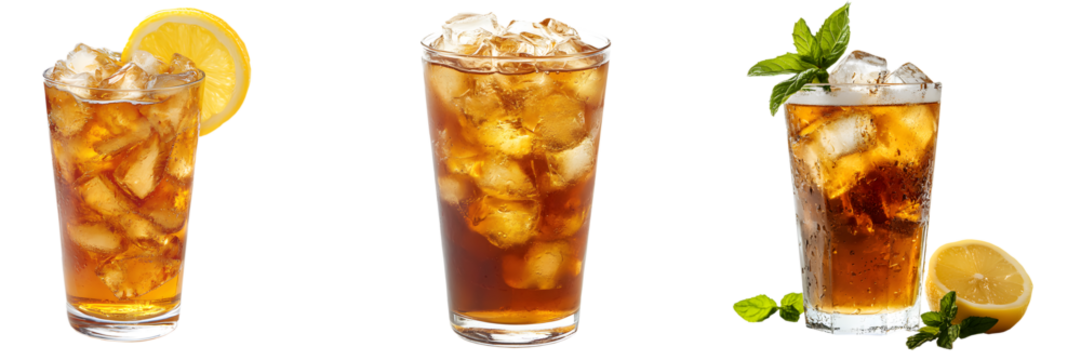 ice tea, transparent background, side view