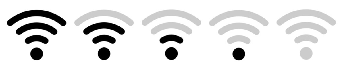 Wifiのアンテナの接続状態を表すアイコンのイラスト