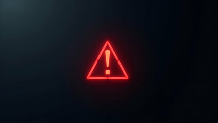 Flat Red glowing warning icon highlighting cyber alerts to represent system issues and security notifications in IT settings concept as Red glowing warning icon highlighting cyber alerts to represent 