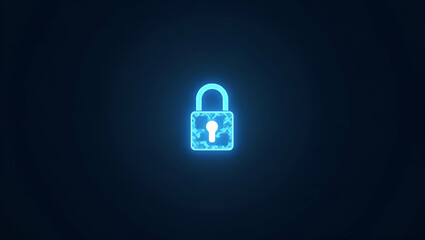 Secure User Information: Flat Illustration of a Glowing Lock for Digital Privacy and Data Protection