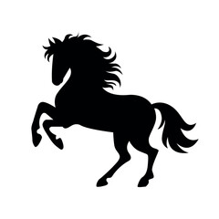 Black silhouette of a galloping horse vector illustration.