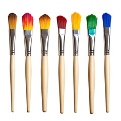 Colorful paintbrushes arranged