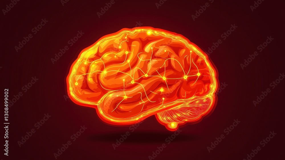 Poster high-resolution image of a human brain showcasing its intricate details and unique features