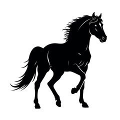 Horse simple silhouette vector isolated on white background.