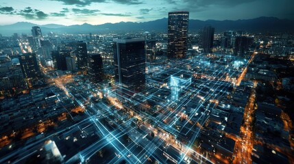 Obraz premium Intermittent wi-fi has resulted in only the lower part of the AI landscape being colored, real. with wi-fi icon.