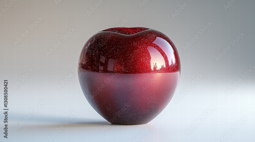 Poster bright red resting on a flawless white surface emphasizing freshness and simplicity in design