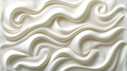 Fototapeta premium Fluid white substance pouring into a container creating ripples and waves in the surface layer