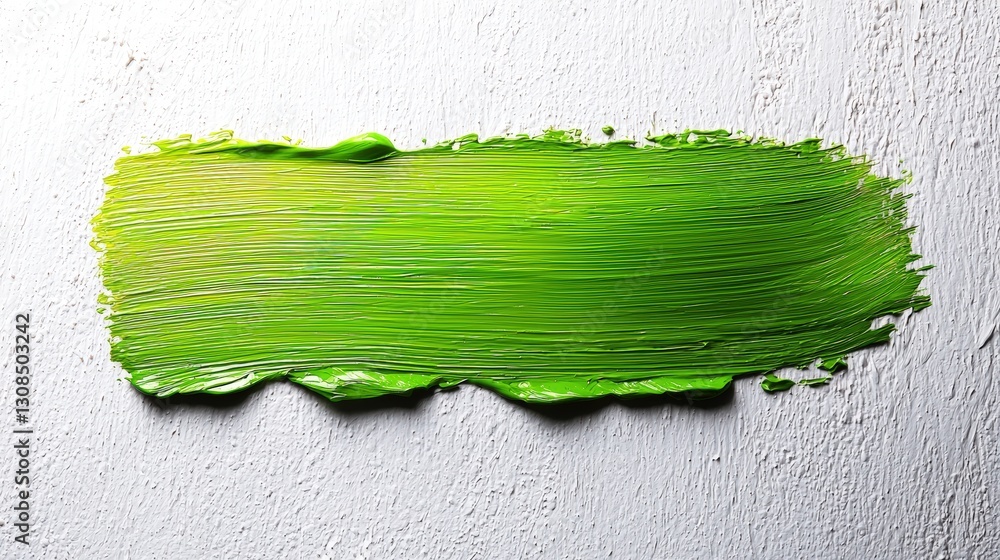 Aufkleber artistic green paint brush stroke on canvas creating a bold and dynamic visual impression