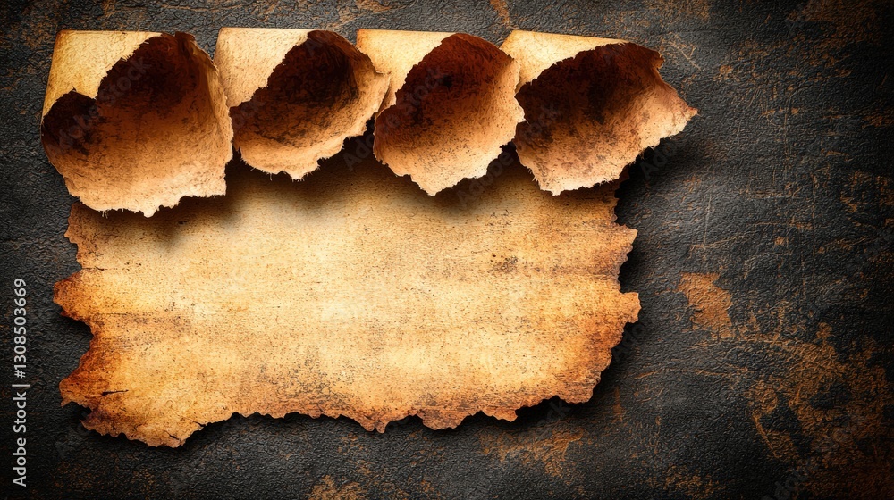 Poster a piece of paper with a torn section highlighting texture and contrast in a minimalistic composition