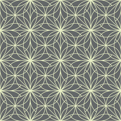 Flower geometric pattern. Seamless vector background. Gray and beige ornament. Ornament for fabric, wallpaper, packaging. Decorative print