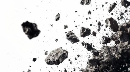 Asteroid Rock Flying Through Space – Transparent Background & Sci-Fi Effect
